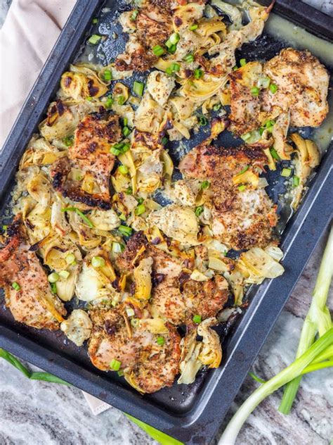 broiled-chicken-thighs-with-artichokes-and-garlic image