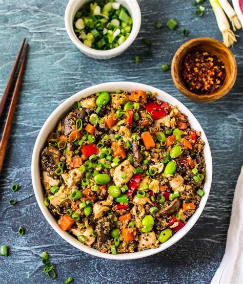 healthy-quinoa-fried-rice-with-chicken-and-vegetables image
