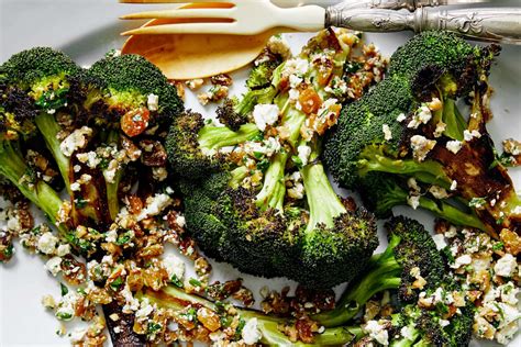 broccoli-steaks-with-walnut-raisin-salsa-the-kitchn image