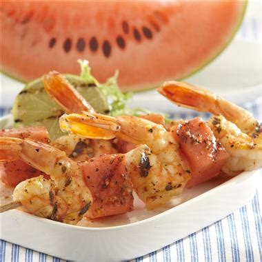 fiery-5-pepper-shrimp-and-watermelon-kabobs-food image
