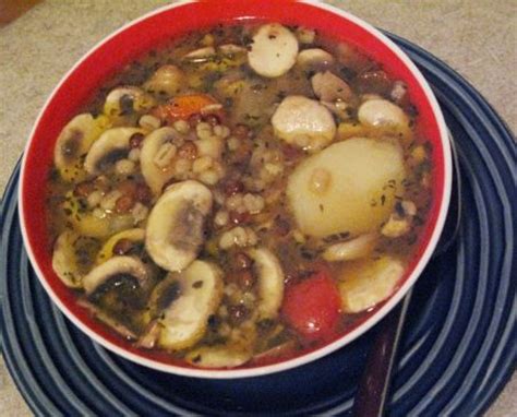 barley-lentil-mushroom-soup-recipe-sparkrecipes image