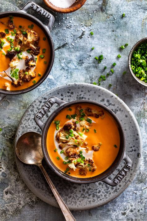 red-pepper-tomato-soup-with-roasted-cauliflower image
