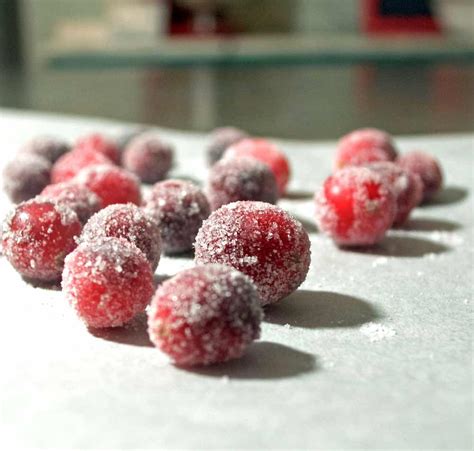 sugared-cranberries-as-garnish-for-cocktails-dessert image