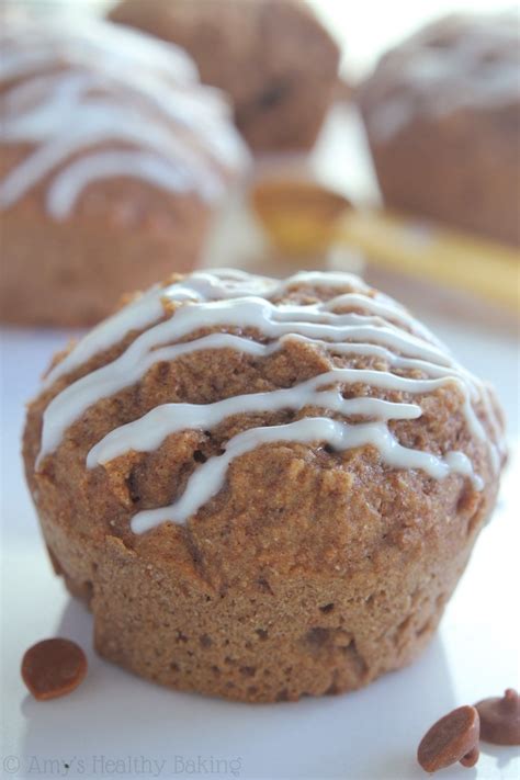 chai-latte-muffins-with-vanilla-drizzle-amys-healthy image