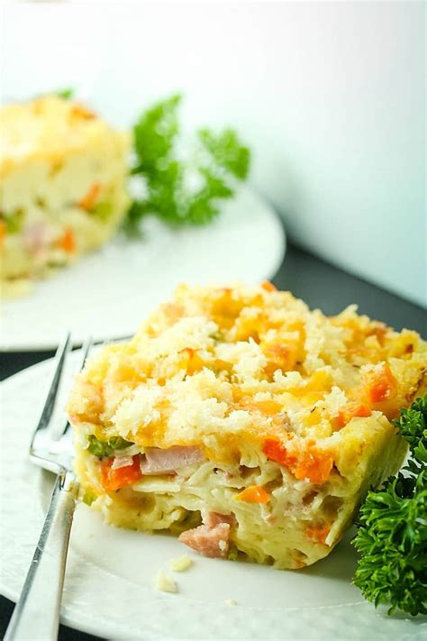 smoked-ham-peas-and-carrots-bake-must-love-home image