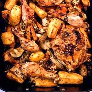 lemon-roasted-chicken-with-fennel-carrots-and image