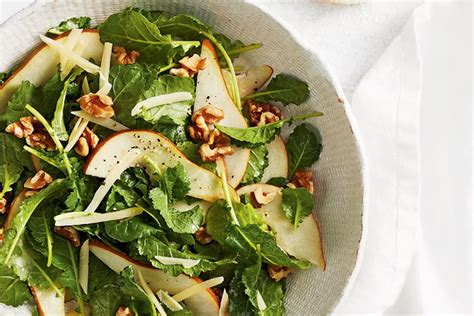 baby-kale-and-pear-salad-with-mustard-walnut-vinaigrette image