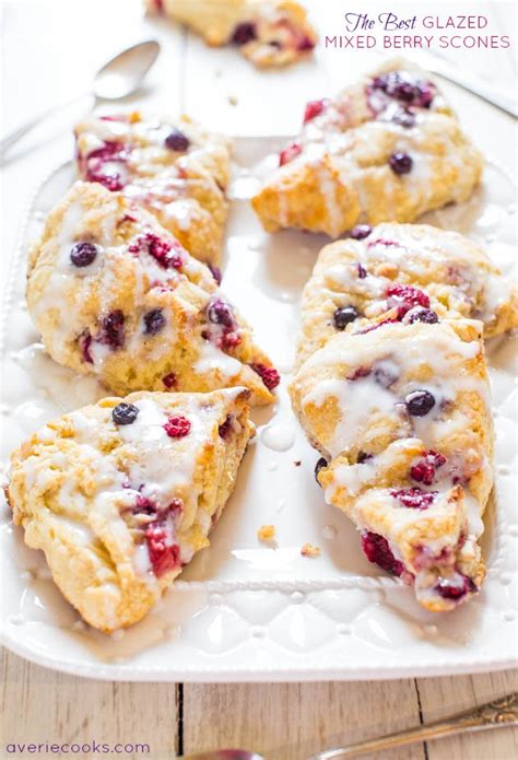 the-best-scone-recipe-glazed-mixed-berry-scones image