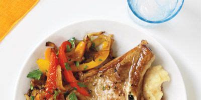 pork-chops-with-sauteed-bell-peppers image