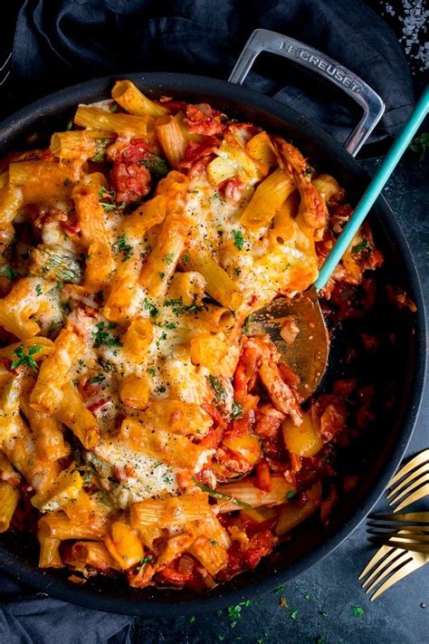 leftover-turkey-pasta-bake-with-ham-and-cheese image