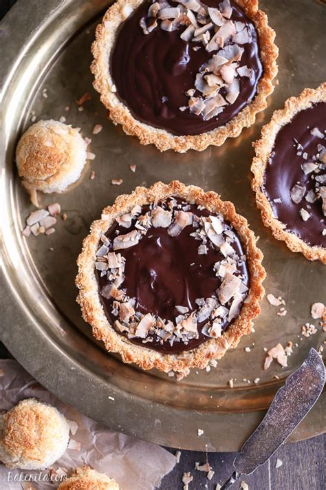chocolate-ganache-tarts-with-coconut-macaroon-crust image