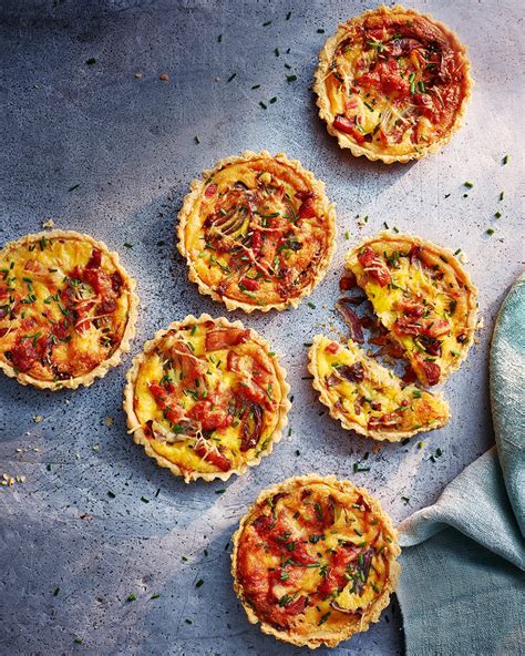 cheese-onion-and-bacon-tartlets-recipe-delicious image