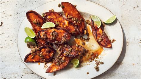 charred-sweet-potatoes-with-hot-honey-butter image