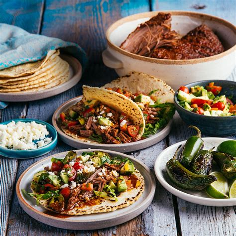 slow-cooker-carne-picada-tacos-with-avocado-salsa image