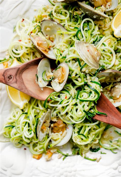 zucchini-pasta-with-garlic-clam-sauce-a-beautiful-plate image
