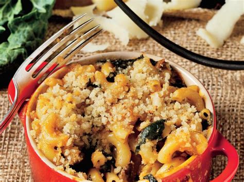 macaroni-and-cheese-with-mushrooms-and-kale image