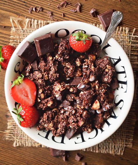 chocolate-and-coconut-granola-vegan-food-living image