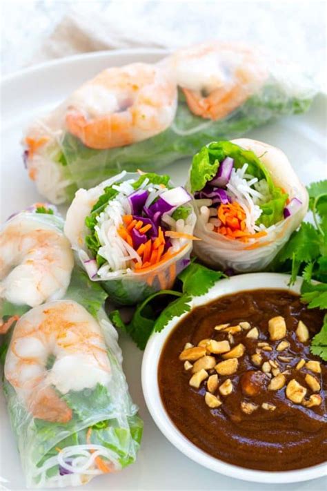 shrimp-spring-rolls-with-peanut-dipping-sauce image