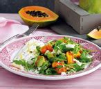 baked-plaice-with-papaya-feta-and-rocket-salad-tesco image