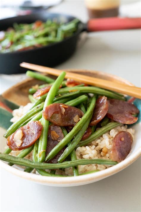 chinese-sausage-lap-cheong-and-green-beans image