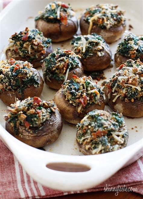 spinach-and-bacon-stuffed-mushroom-recipe-skinnytaste image