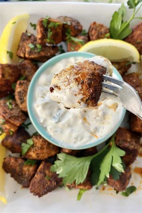 blackened-tuna-bites-with-sweet-pickle-dipping-sauce image