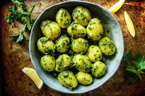 baby-potatoes-with-fresh-herb-sauce-heather-christo image