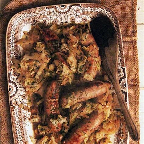 beer-braised-cabbage-and-sausage-recipe-ian-knauer image
