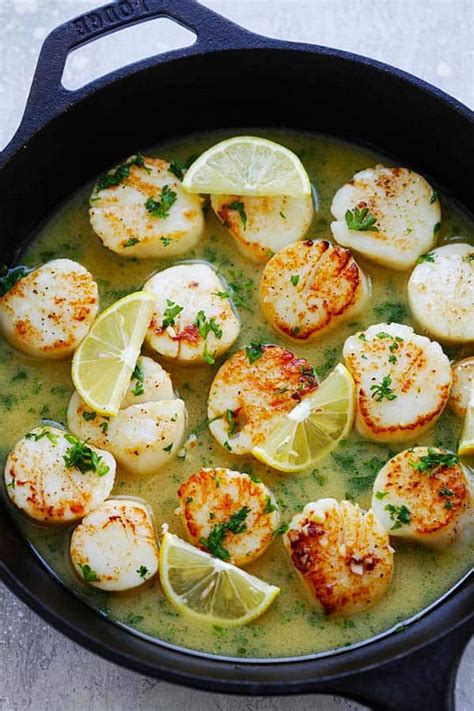 garlic-butter-scallops-with-lemon-sauce-rasa-malaysia image