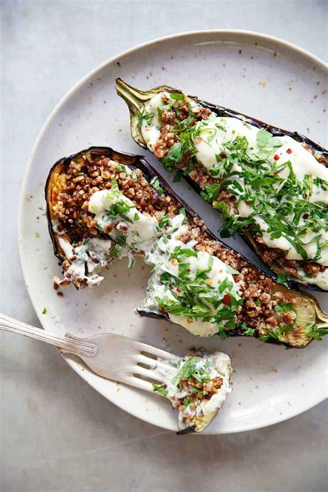 loaded-grilled-eggplant-recipe-with-creamy-sauce-lexis-clean image