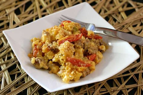 macaroni-and-cheese-bake-with-sausage-recipe-the image