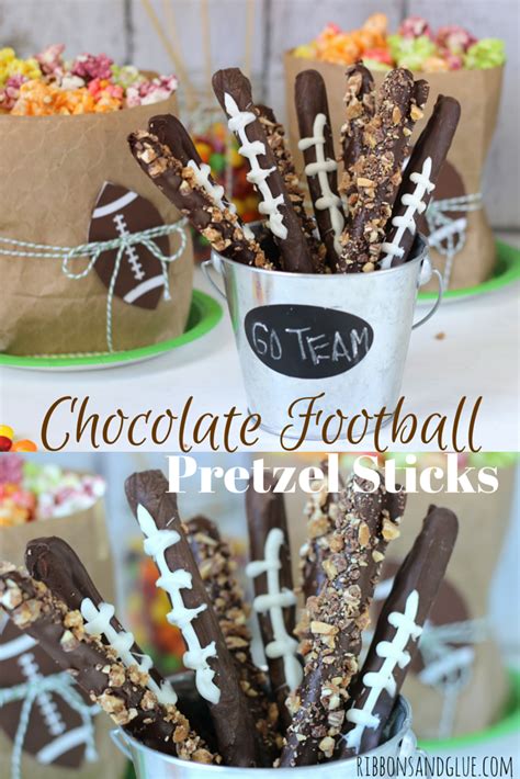 easy-chocolate-football-pretzel-sticks-ribbons-glue image