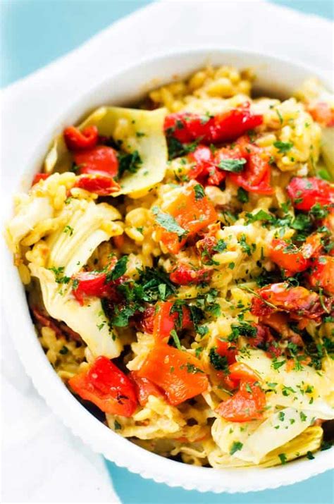 orzo-with-artichokes-sun-dried-tomatoes-roasted image