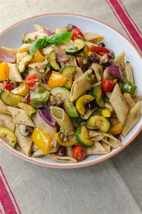 roasted-vegetable-pasta-salad-blue-jean-chef image
