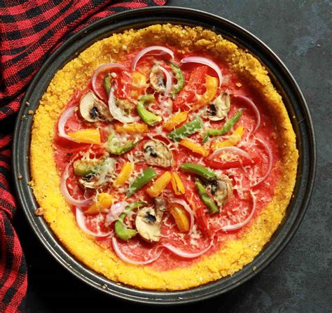 polenta-pizza-with-vegetables-recipe-archanas-kitchen image