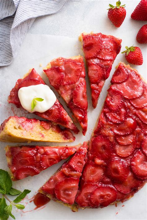 recipe-upside-down-strawberry-skillet-cake-kitchn image