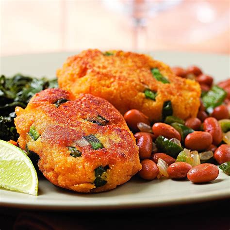 sweet-potato-fritters-with-smoky-pinto-beans image