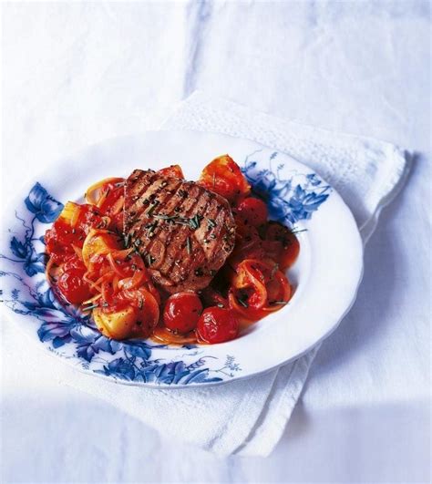 seared-tuna-with-a-sicilian-tomatoey-potato-salad image