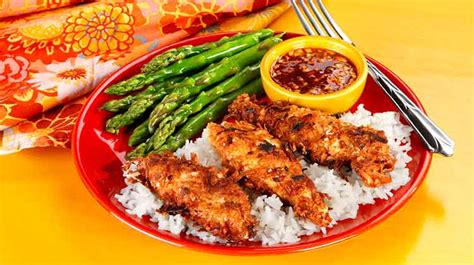 coconut-crusted-chicken-with-spicy-apricot-sauce image