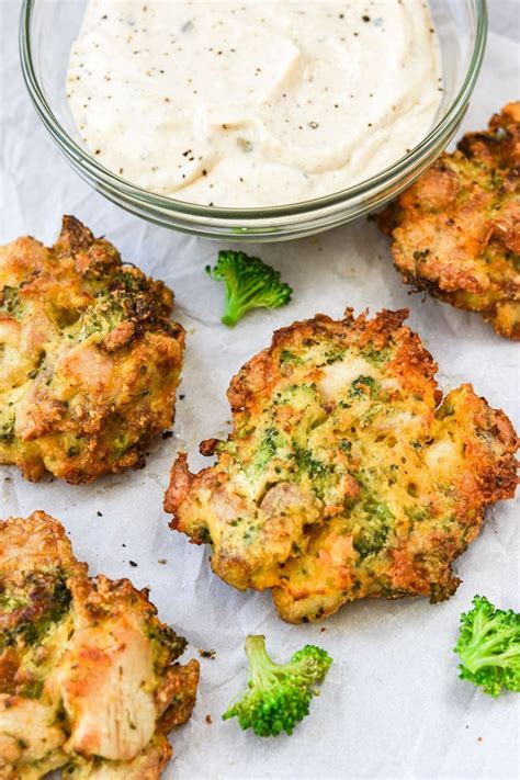 broccoli-cheddar-chicken-fritters-air-fryer-or-stove-top image