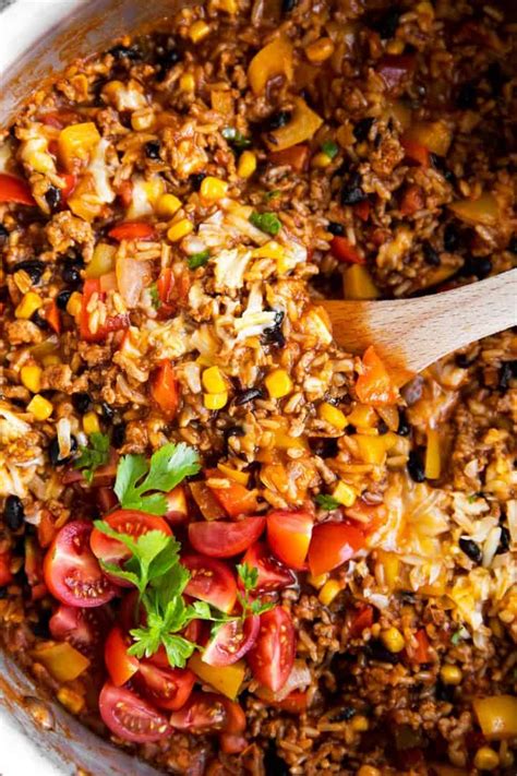 one-pot-mexican-beef-and-rice-skillet image