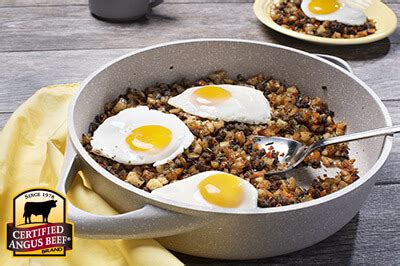 country-beef-sausage-hash-with-fried-eggs-certified image