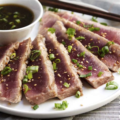 grilled-tuna-steaks-with-sesame-soy-dipping-sauce image