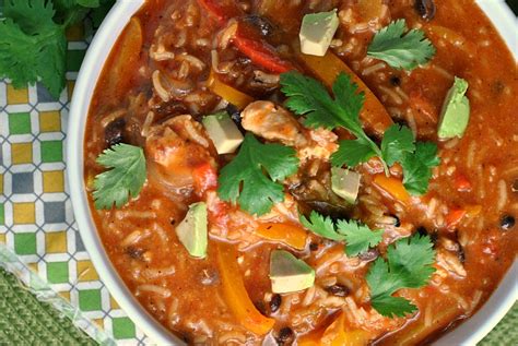 one-pot-chicken-and-rice-fajita-soup-prevention-rd image
