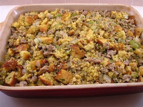 cornbread-dressing-with-sausage-in-the-kitchen-with image