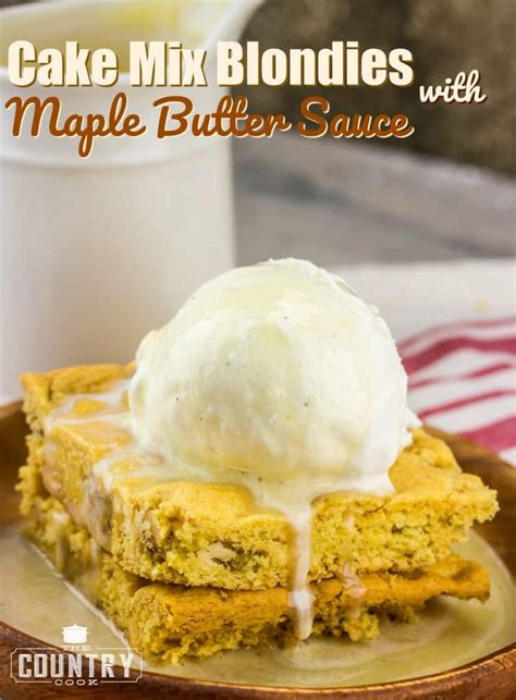 cake-mix-blondies-maple-butter-sauce-the image