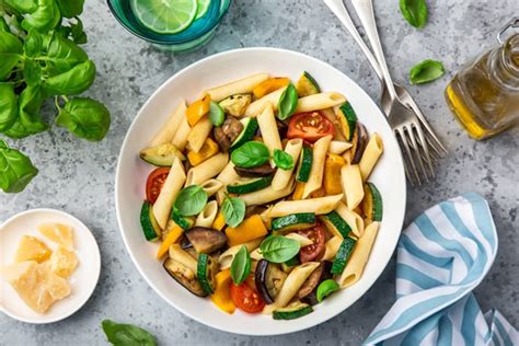 quick-and-healthy-skillet-roasted-vegetable-italian-pasta image