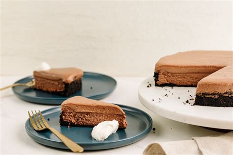 chocolate-mousse-cheesecake-recipe-the-spruce-eats image