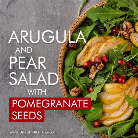 arugula-and-pear-salad-with-pomegranate-seeds image