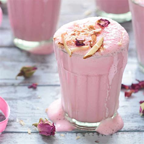 rose-lassi-recipe-with-almonds-cubes-n-juliennes image